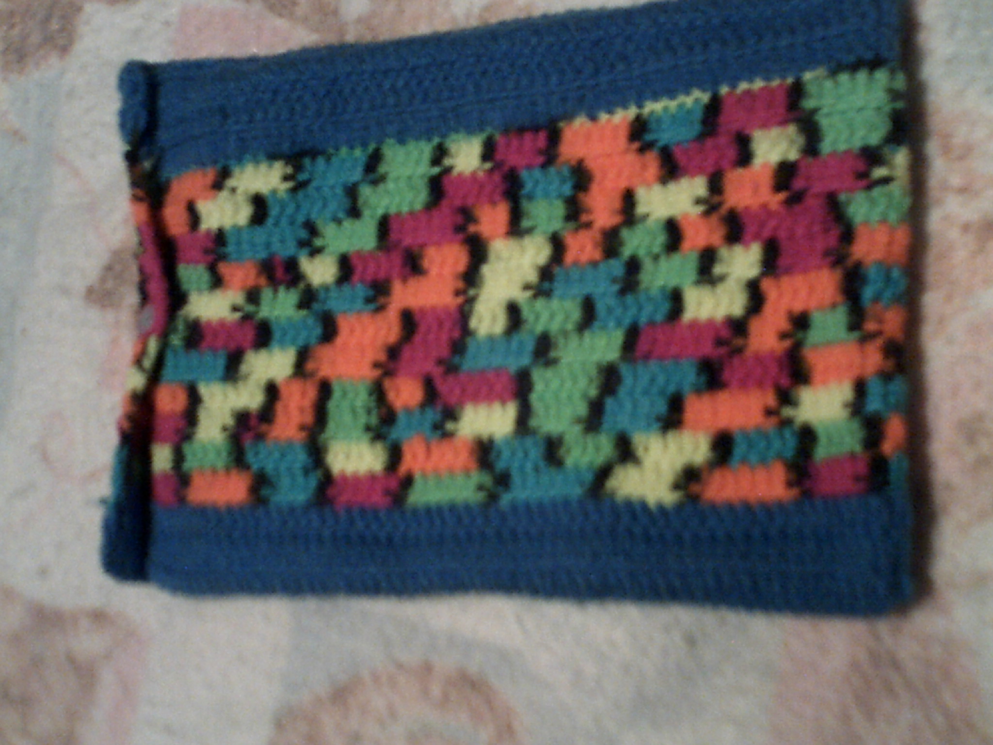 Blue And RainBow Computer Talbet Bag Crochet